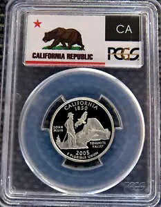 2005-S 25c �J���t�H���j�A �V���o�[ �B�����x�� �N�H�[�^�[ �v���[�t �R�C�� PCGS PR70DCAM