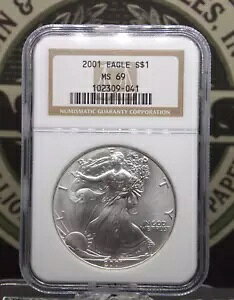 2001 �A�����J�� �V���o�[ �C�[�O�� $1 NGC MS69 #041 East Coast Coin & Collectables, Inc.