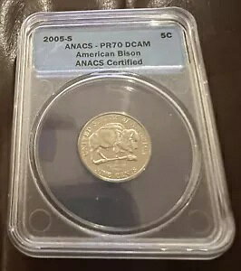 コイン - 2005-S アメリカバイソン 5 セント。 ANACS-PR70 DCAMO