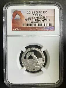 NGC PR70 2014-S �A�[�`�[�Y ER �N�H�[�^�[ 25c PF70UC �u���X�g �z���C�g �p�[�t�F�N�g �R�C�� c4