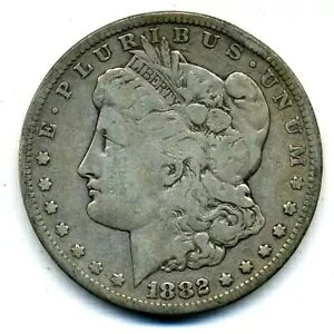 1882 S VF ���[�K�� �h�� �f�G�Ȕ��ɏ㎿�ȕč� 90% �V���o�[ �I���W�i�� ���A�� �R�C�� #8167