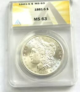 1881-S UNC [K Vo[ h ANACS MS 63 uCg zCg RC