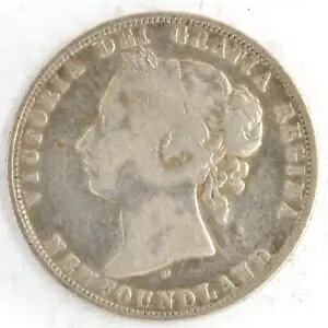 1872 �N �J�i�_ �j���[�t�@���h�����h �r�N�g���A���� 50 �Z���g .925 ����� KM# 6