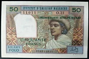 マダガスカル 1969 50 フラン、10 アリアリ P 61、XF