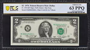 Fr.1935-K 1976 �_���X $2 �A�M������s�� PCGS Choice UNC 63 PPQ