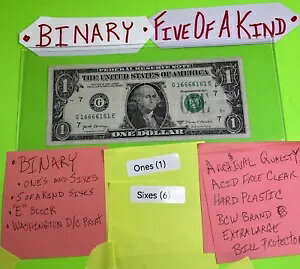 BINARY 1 h Ones & Sixes t@V[ VAԍ 5 Of A Kind 6s D/C vg
