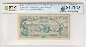 Mex Rev / Hdas de S Miguel Solis y Anexas M2858c 1915 50 �Z���g�B PCGS ChUNC64PPQ