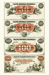 1800 Macon, GA- Bank of Middle Georgia $50-$50-$100-$500 m[Jbg v[t V[g Rs[