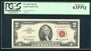 FRB 1513 1963 $2 @ʉݕč PCGS -63PPQ