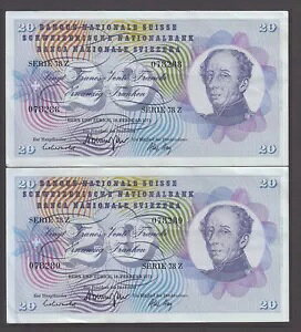 �X�C�X P.46s 8288-89 20 �t���� 1971 �A���y�A SIG 43 VF-EF 2304