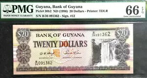 PMG 66 EPQ �W�F�� 1996 �K�C�A�i 20 �h������ UNC (+���� 1 B/����) #D8826