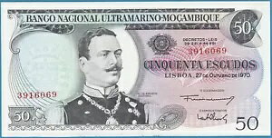 モザンビーク 1970 50 エスクード ジョアン コウチーニョ P-111 シップ UNC オーバープリントなし GEM UNC