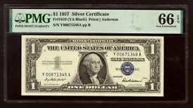 1957 年 $1 銀証紙幣 Fr 1619 司祭/アンダーソン PMG 66 EPQ