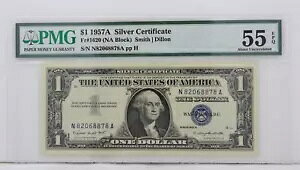 $1 1957A Vo[ؖ PMG 55 EPQ  S/N ɂ N82068878A pp H