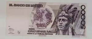 50,000 y\ 1990 LVR Banco de Mexico V[Y GY Unc ɂ