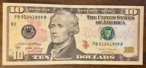 誕生日メモ 1999 年 1 月 24 日 1999 年 1 月 24 日 10 ドル札 10 枚シリーズ 2017A PB01241999B