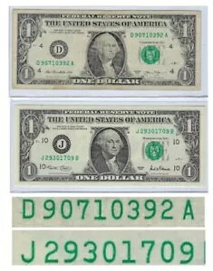 $1 x 2Note フロントバックマッチ ‘29301709 & 90710392’ ファンシー SN +ギフト! FB2E