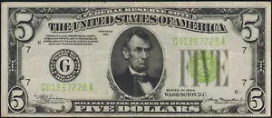 Fr.1955-G 1934 VJS $5 LGS Cg O[ V[ AMs ɏ㎿