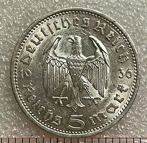 1936 �h�C�c (��O�鍑) �V���o�[ 5 �}�[�N �R�C���A�uPAUL von HINDENBURG�v�t���[ S/H