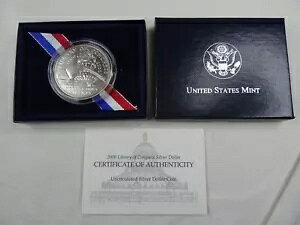 2000 米国議会図書館銀貨記念 UNC 米国造幣局および COA