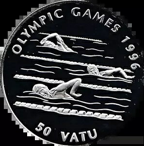 �V���o�[ �v���[�t �R�C�� 1996 �I�����s�b�N���Z��� 50 �o�g�D SWIMMING COA