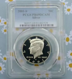 2001 S PCGS PR 69 D-Cam �V���o�[ �P�l�f�B �n�[�t�_���[�A�v���[�t 69 �f�B�[�v �J���I 50C �R�C��