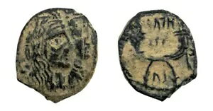 ??ARETAS IV-SHAQILAT-9BC-40AD-19mm/3.51g-F+ 2 Rgl 11:32-NABATAEA-ANTIPAS