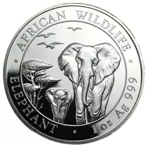 2015 BU ソマリア エレファント - .999 シルバー - 1 0z プルーフ風のアフリカ野生動物コイン