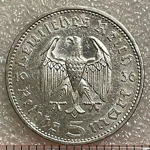 1936 �h�C�c (��O�鍑) �V���o�[ 5 �}�[�N �R�C���A�uPAUL von HINDENBURG�v�t���[ S/H