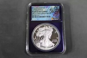 2016 W プルーフ シルバー イーグル レタード エッジ 30TH NGC PF69 ウルトラ カメオ パープル コア