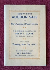 M.H. 1932 �N 11 ���̃{�����_�[ ���A �R�C�� �I�[�N�V���� �J�^���O #79 - P.C.�N���[�N