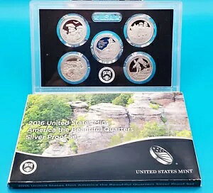 2016 S US Mint America The Beautiful Quarters �v���[�t �Z�b�g - 5 �R�C�� - OGP & COA