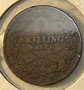 1840 �X�E�F�[�f�� 1/3 �X�L�����O �G�N�X�g���t�@�C���R���f�B�V���� �R�C���̂� 692,000 ���� KM# 640