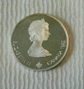 カナダ ~ 1985 $20.00 - シルバーコイン ~ エリザベス 2 世 37 歳の肖像画