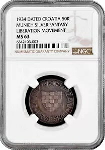 �N���A�`�A 50 �N�l 1934�ANGC MS63�A�~�����w�� SILVER PROBE�A�u����^���v