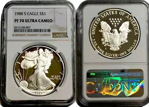 :1988-S S$1 Vo[ AJ C[O 1 IX NGC PF 70 Eg JI AeB R2 gbv |bv