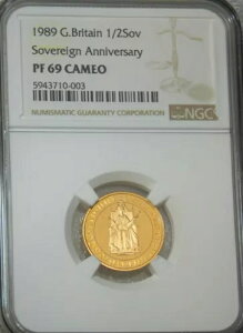 1989 �O���[�g�u���e�� �S�[���h 1/2 �\�u���� NGC PF69 �E���g�� �J���I 500 ���N�L�O