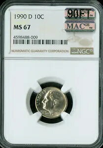 1990 D ���[�Y�x���g �_�C�� NGC MS67 MAC 90�t�B�[�g PQ �ō������A �X�|�b�g���X �t�B�[�g�� $4,000 *