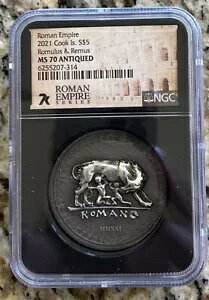 2021 �V���o�[ 1oz ���[�}�鍑�V���[�Y �������X & �����X NGC MS70 7K ���� 500 ��