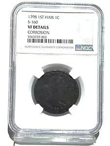 1798 1st �w�A 1 C ���[�W �Z���g S-160 NGC �F�� VF