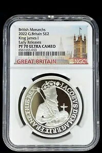 British Monarchs King James 1 2022 1oz �V���o�[ �v���[�t NGC PF70 UC ���������[�X
