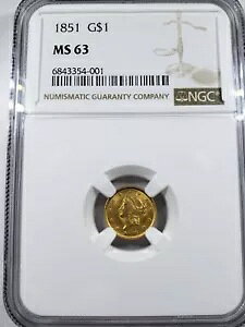 1851-G$1 h MS63  G$1