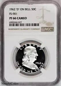 1962 FS-901 �t�����N���� �n�[�t�_���[ ~ NGC PF66 CAMEO CAM ~ PROOF ~ D on Bell