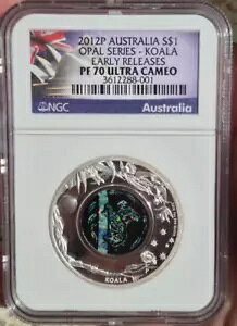 2012P $1 �I�[�X�g�����A�� �I�p�[�� �V���[�Y KOALA 1�I���X �V���o�[ PF70 COA�t���A�I���W�i���~���g�{�b�N�X