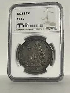 1878-S �č���f�Ճh�� �V�[�e�b�h ���o�e�B NGC XF 45 420 �O���C�� 900 �t�@�C��