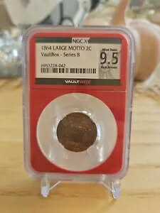 1864 ラージ モットー 2c 9.5RB (MS65RB) ボールトボックス レッド コア