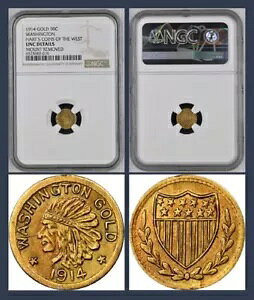 �� 1914 50? ���V���g�� / �J���t�H���j�A �S�[���h �n�[�g �R�C�� �I�u �U �E�F�X�g / NGC UNC