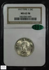 1917 ^Cv 1 twbh X^fBO oeB Vo[ NH[^[ 25C NGC MS 62 FH CAC