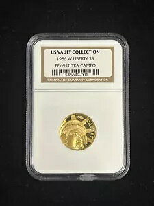 1986-W $5 S[h U.S. Vault PF-69 Eg JI (NGC) - CoA t APR 1,000 h!