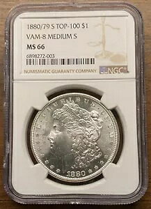 1880/79-S ���[�K�� �V���o�[ $1 �h���ATOP 100 VAM 8 �~�f�B�A�� S NGC MS66